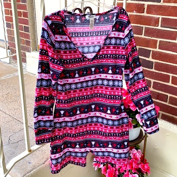 Fashion Nova Other - Fashion Nova Holiday Onesie Sleep Romper, Size XL